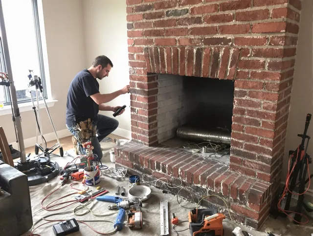 Riverview Chimney Sweep specialist finalizing chimney liner service in Riverview, FL