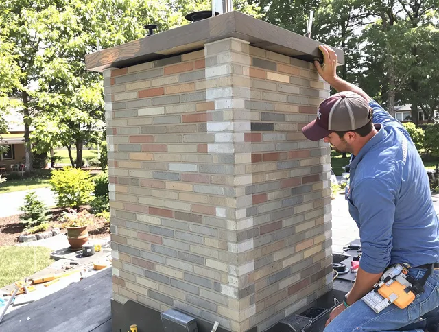 Riverview Chimney Sweep completing a modern chimney remodel in Riverview, FL