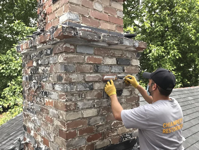 In-progress chimney restoration by Riverview Chimney Sweep in Riverview, FL