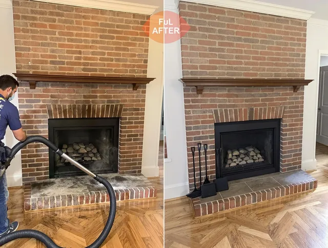 Riverview Chimney Sweep carefully sanitizing a fireplace in Riverview, FL
