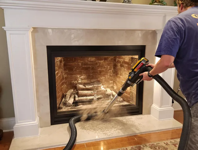 Fireplace cleaning performed by Riverview Chimney Sweep in Riverview, FL