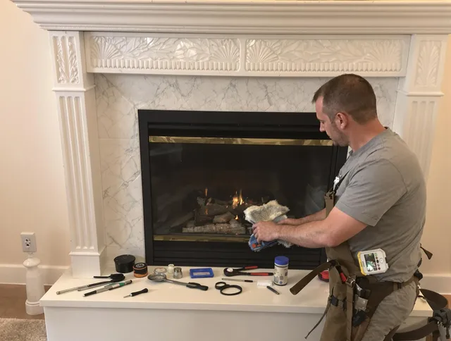 Riverview Chimney Sweep performing fireplace maintenance in Riverview, FL